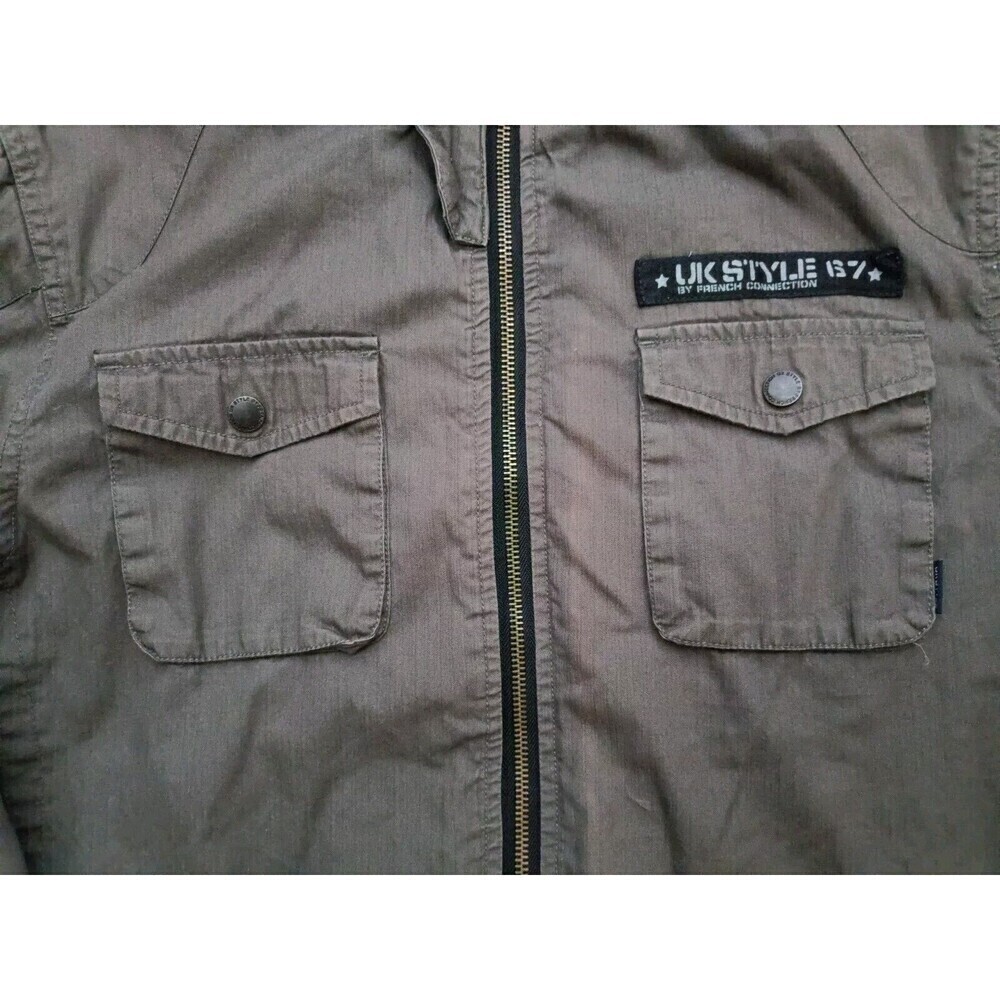 Vintage French Connection Jacket Women's Size Medium Full Zip Green Pockets - Picture 4 of 12